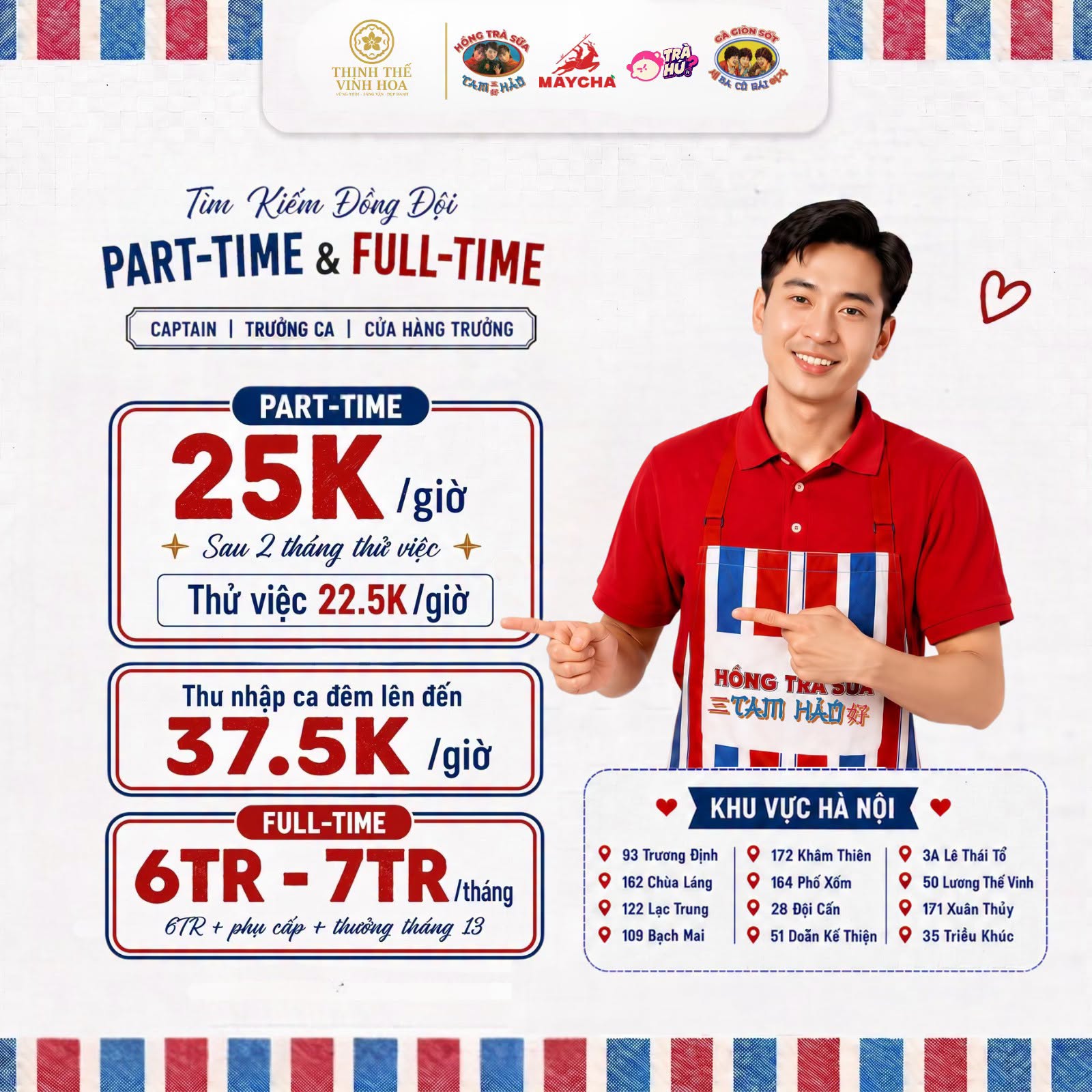 Poster tuyển dụng Hồng Trà Sữa Tam Hảo